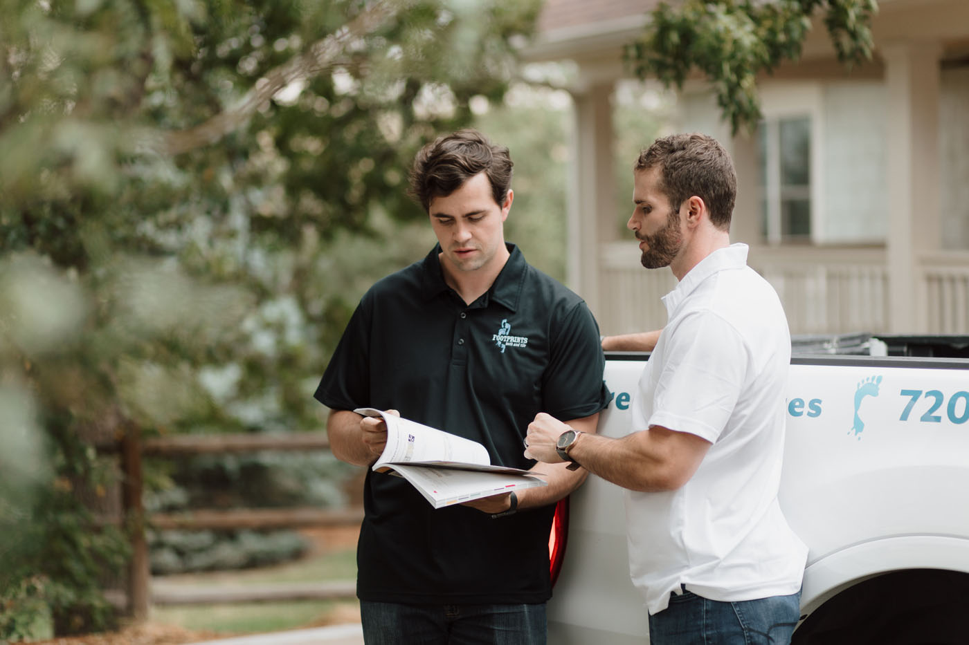 Two Footprints Bath and Tile experts ensuring projects are understood and on-time for a Columbus, OH clients.