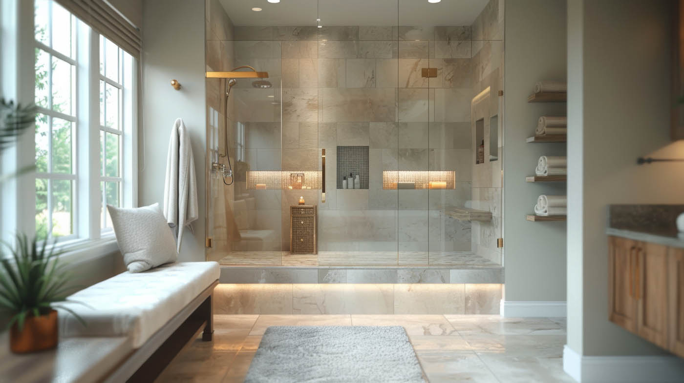 A beautiful, fully renovated bathroom - bathroom designers in Columbus, OH.