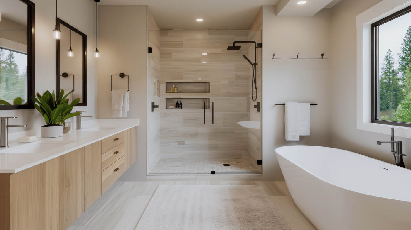 A beautiful bathtub surrounded by quality tile - the final results of a Footprints Bath and Tile shower to tub renovation.